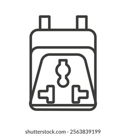 Socket Icon Depicting an Electrical Outlet in Black and White