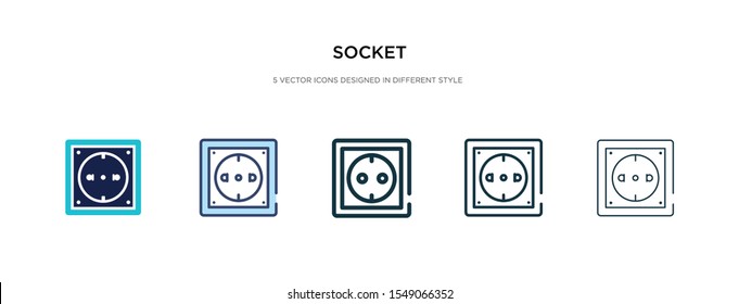 socket icon in different style vector illustration. two colored and black socket vector icons designed in filled, outline, line and stroke style can be used for web, mobile, ui