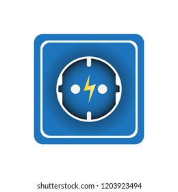 Socket icon and electric sign. Vector illustration design.