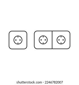 Socket icon. Electrical device set line vector ilustration.