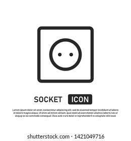 Socket icon. European electic connector. Energy european home socket isolated. EPS 10