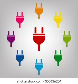 Socket icon. Icons colorful set