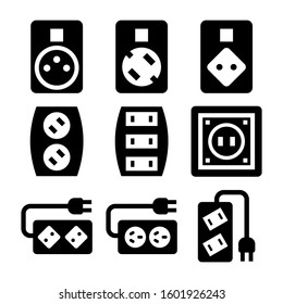 socket icon isolated sign symbol vector illustration - Collection of high quality black style vector icons
