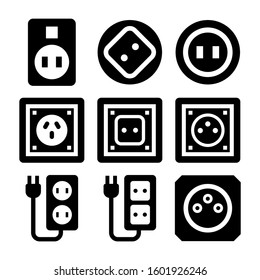 socket icon isolated sign symbol vector illustration - Collection of high quality black style vector icons
