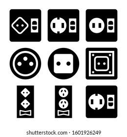 socket icon isolated sign symbol vector illustration - Collection of high quality black style vector icons
