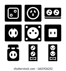 socket icon isolated sign symbol vector illustration - Collection of high quality black style vector icons
