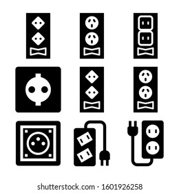 socket icon isolated sign symbol vector illustration - Collection of high quality black style vector icons
