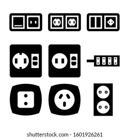 socket icon isolated sign symbol vector illustration - Collection of high quality black style vector icons
