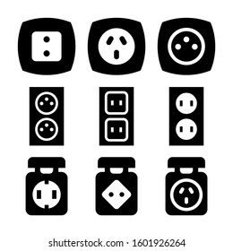 socket icon isolated sign symbol vector illustration - Collection of high quality black style vector icons
