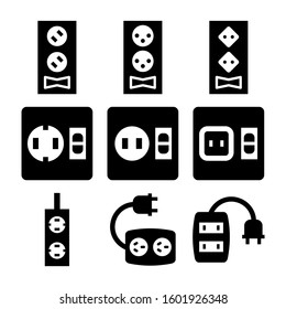 socket icon isolated sign symbol vector illustration - Collection of high quality black style vector icons
