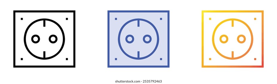 socket icon. Linear, Blue Fill and Gradient Style Design Isolated On White Background