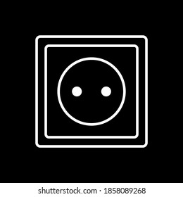 Socket icon on black background. Vector illustration.