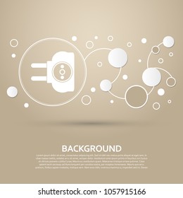 socket icon on a brown background with elegant style and modern design infographic. Vector illustration