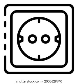 Socket icon. Outline socket vector icon for web design isolated on white background