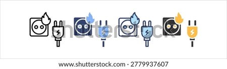 Socket Icon Set Multiple Style Collection