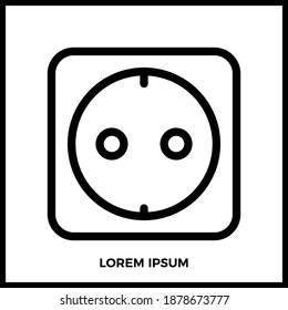 Símbolo de icono de socket. Estilo de icono de la ecología. Ilustración vectorial Eps10.
