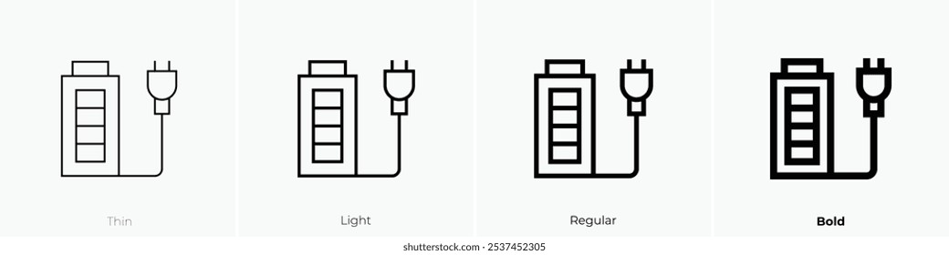 socket icon. Thin, Light Regular And Bold style design isolated on white background