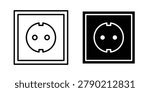 Socket icon thin line and clipart style vector set