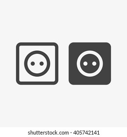 Socket Icon in trendy flat style isolated on grey background. Rosette symbol for your web design, logo, UI. Vector illustration, EPS10.