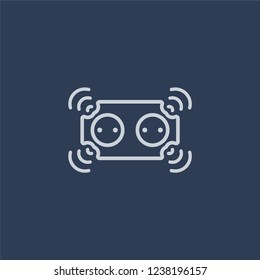 Socket icon. Trendy flat vector line Socket icon on dark blue background from smart home collection. 