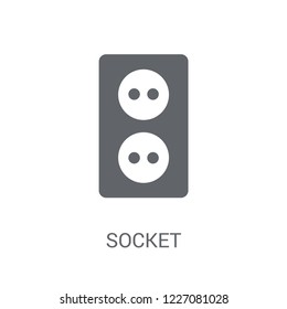 Socket icon. Trendy Socket logo concept on white background from Smarthome collection. Suitable for use on web apps, mobile apps and print media.