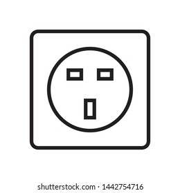 Socket icon in trendy outline style design. Vector graphic illustration. Suitable for website design, logo, app, and ui. Editable vector stroke. EPS 10.