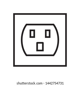 Socket icon in trendy outline style design. Vector graphic illustration. Suitable for website design, logo, app, and ui. Editable vector stroke. EPS 10.