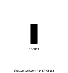 socket icon vector black design