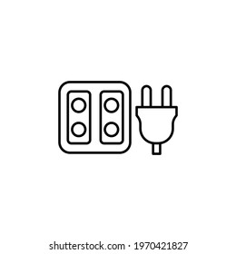 socket icon vector illustration. line style simple icon design. isolated on white background