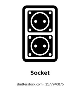 Socket icon vector isolated on white background, logo concept of Socket sign on transparent background, filled black symbol