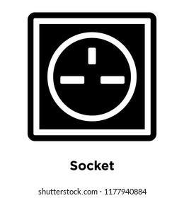 Socket icon vector isolated on white background, logo concept of Socket sign on transparent background, filled black symbol