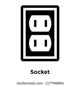 Socket icon vector isolated on white background, logo concept of Socket sign on transparent background, filled black symbol
