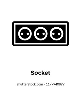 Socket icon vector isolated on white background, logo concept of Socket sign on transparent background, filled black symbol