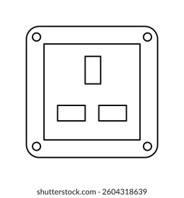 socket icon with white background vector stock illustration
