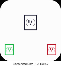 Socket Illustration set. Blue, green, red icon.