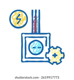 socket installation doodle icon sketch vector. socket installation sign. isolated symbol illustration