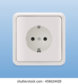 Socket isolated on blue. Photo-realistic vector illustration.