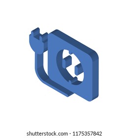 Socket isometric left top view 3D icon