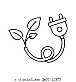Socket Leaf Energy Outline-Illustrationssymbol. EPS 10-Datei