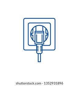 Socket line icon concept. Socket flat  vector symbol, sign, outline illustration.