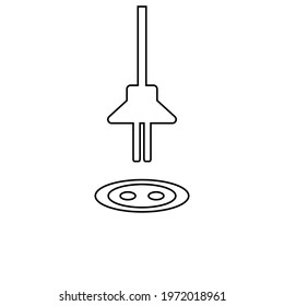 Socket line icon. Simple style electricity poster background symbol. Logo design element. T-shirt printing. Vector for sticker.