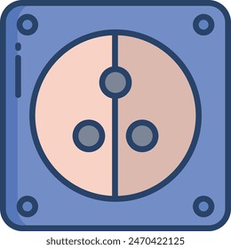 Socket linear color vector illustration