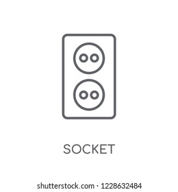 Socket linear icon. Modern outline Socket logo concept on white background from Smarthome collection. Suitable for use on web apps, mobile apps and print media.