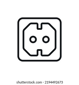 Socket linear icon. Thin line customizable illustration. Contour symbol. Vector isolated outline drawing. Editable stroke