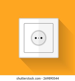socket with a long shadow, vector illustration