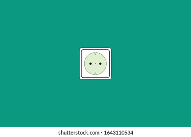 Socket on the wall. Minimal geometric background. Vector image eps.