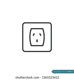 Socket Outlet Electric Plug Icon Vector Template