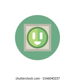 socket outlet green energy block icon vector illustration