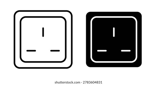 Socket Outlet icon simple illustration set. Black and white icons