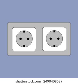 socket outlet icon vector symbol template, icon vector illustration